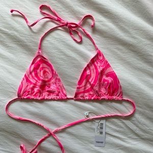 NWT Frankies Bikinis Tia Triangle Satin Top - Candyland size XL